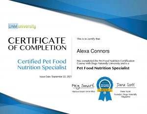 Dog food nutrition Specialist