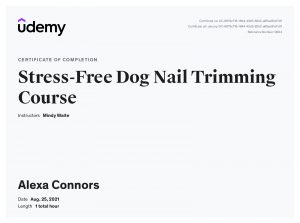 Nail trimming cert.